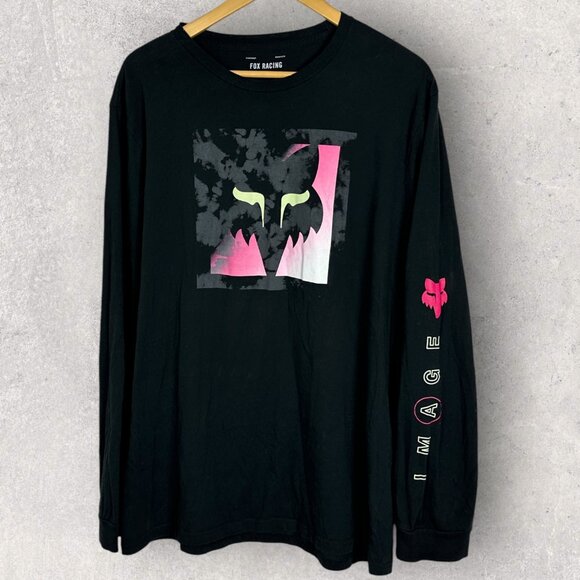Fox Racing Long Sleeve Graphic T-Shirt Mens Size XL Black Pink Detonate Premshir - Picture 3 of 15